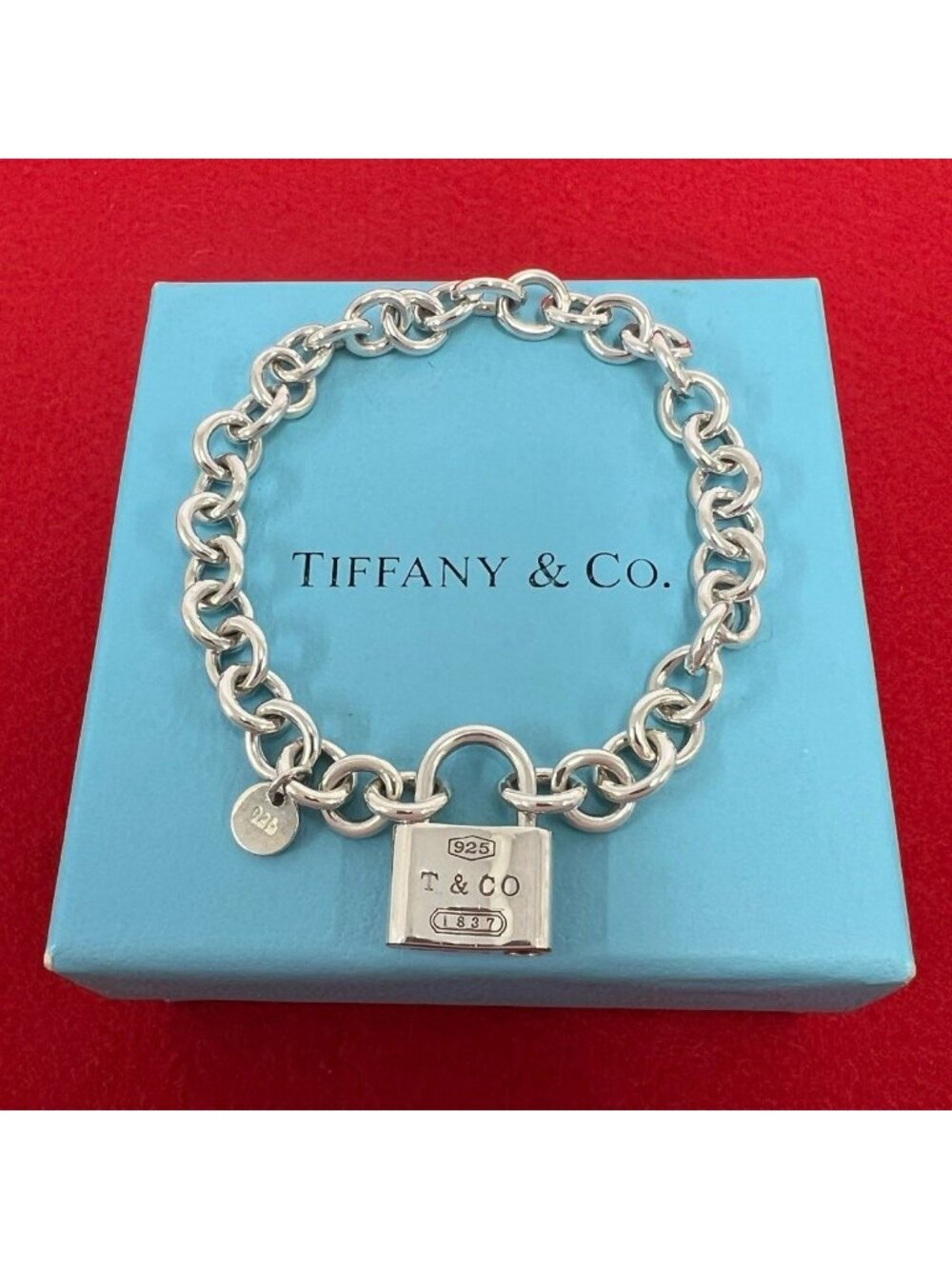 Tiffany & Co Lock Bracelet 925 Sterling Silver Chain